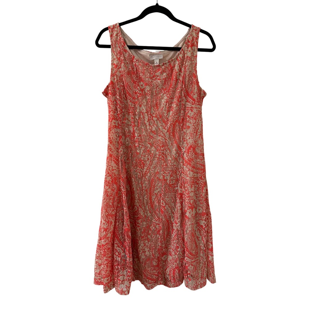 Christopher & Banks Paisley Lace Sleeveless A-Line Dress Cocktail Size 16
